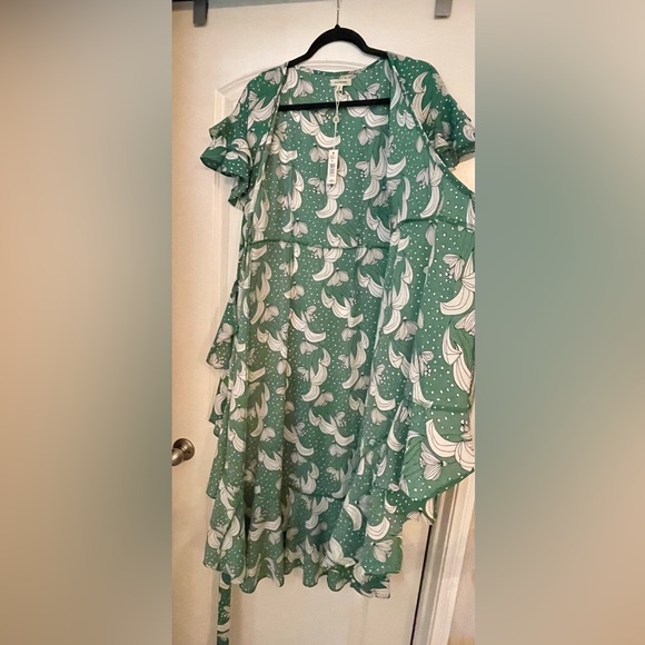 Max Studio Women's Ruffle Crepe High/Low Wrap Dress-NWT - Picture 8 of 13